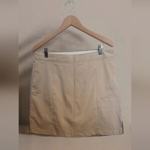 Elegant Tan Mini Skort with Pocket